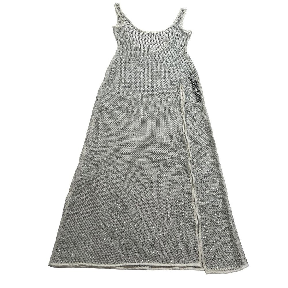 ALT Swim Swim Cover-Up Mesh Tank Dress in Silver
